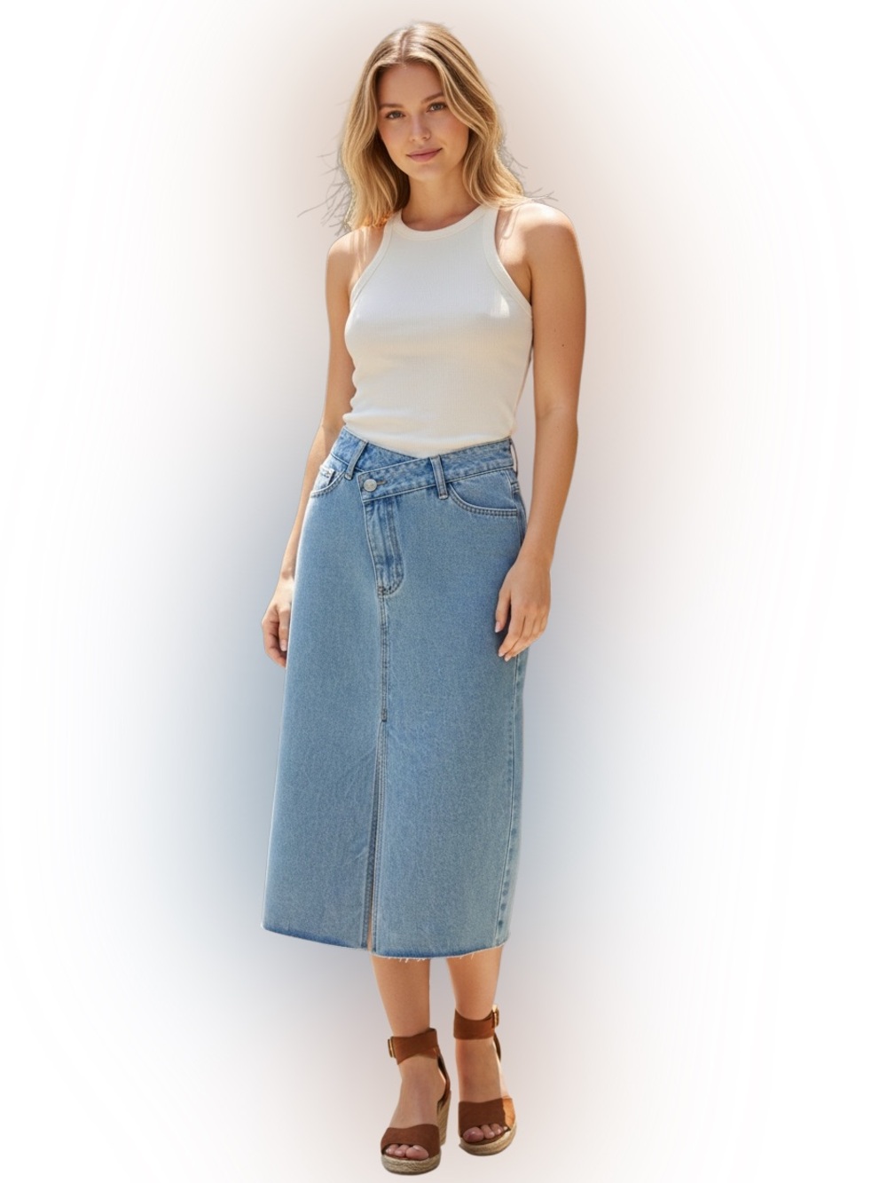 NWOT Denim Maxi Y2K vintage inspired skirt size small - Picture 1 of 8